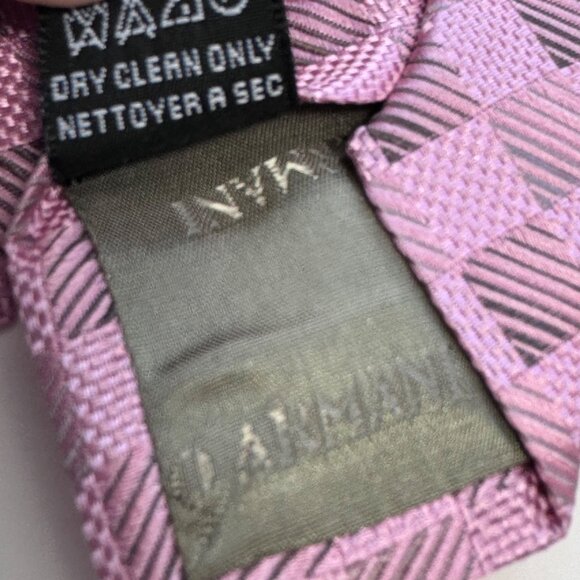 Giorgio Armani Tie Men Pink Silk Geometric Square Print Designer Italy 3.75 X 58 - Picture 6 of 10